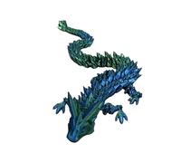 3D Printed Fidget Dragon - Crystal Style Articulated Figure, Multi Joint Flexible Body Detailed Texture, Lightweight Durable Construction Interactive Display Model | Ideal for Holiday Party Decoration