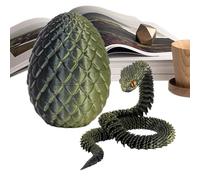 3D Printed Fidget Toy Snake - Articulated Flexible Snake Egg Toy for Stress Relief | Articular Mobility Sensory Toys for Adults Kids, Smooth Moving Segments, Interactive Desk Toys for Birthday Holiday