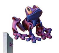 3D Printed Frog - Articulated Poseable for Stress Relief, Decorative Animal Figure with Flexible Joints, Fridge Magnet for Kitchen Office Desk Home Car, Multicolor