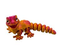 3D Printed Gecko Figurine Toy, Flexible Lizard Reptile Fidget Decor Desk Bedroom Living Room, ABS Material, Articulated Animal Figure for Kids Boys Girls Dorm Room Shelf Play Display, 14x5.8x5.8cm