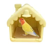 3D Printed Hideaway Shed with LED Light Bird Tent for Cage - Bird Nest for Cage for Macaws Parakeet Budgies Cockatiels Finch Lovebird Lay Eggs Breeding, Modern Resting Nesting Box Indoor Aviary A
