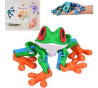 3D Printed Magnet Frog Toy, Frogs Refrigerator Magnets with Movable Multiple Joints, Jumping Poseable Frogs for Fridge Refrigerator Decorative