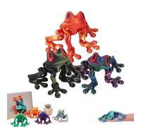 3D Printed Magnetic Frog Fridge Magnet,Realistic Jumping Frogs Refrigerator Toys,Multiple Movable Joints Articulated Frog Model,Poseable Decor for Fridge & Metal Surfaces (3C)