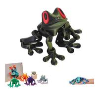3D Printed Magnetic Frog Fridge Magnet,Realistic Jumping Frogs Refrigerator Toys,Multiple Movable Joints Articulated Frog Model,Poseable Decor for Fridge & Metal Surfaces (A)