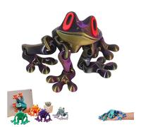 3D Printed Magnetic Frog Fridge Magnet,Realistic Jumping Frogs Refrigerator Toys,Multiple Movable Joints Articulated Frog Model,Poseable Decor for Fridge & Metal Surfaces (I)