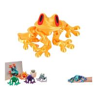 3D Printed Magnetic Frog Fridge Magnet,Realistic Jumping Frogs Refrigerator Toys,Multiple Movable Joints Articulated Frog Model,Poseable Decor for Fridge & Metal Surfaces (C)