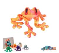 3D Printed Magnetic Frog Fridge Magnet,Realistic Jumping Frogs Refrigerator Toys,Multiple Movable Joints Articulated Frog Model,Poseable Decor for Fridge & Metal Surfaces (B)
