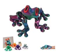 3D Printed Magnetic Frog Fridge Magnet,Realistic Jumping Frogs Refrigerator Toys,Multiple Movable Joints Articulated Frog Model,Poseable Decor for Fridge & Metal Surfaces (F)