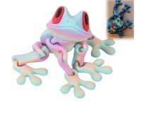 3D Printed Magnetic Frog Toy, New Magnet Frog Fridge, Articulated Tree Frogs Fridge Magnets with Movable Multiple Joints, Glow Animals Refrigerator Magnets for Home Office Kitchen Decor (#B,L)