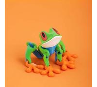 3D Printed Magnetic Frog Toy,Realistic Jumping Frog Fridge Magnet with Articulated Joints, Funny Frog Refrigerator Magnet, Creative Poseable Decor for Metal Surfaces, for Home Desktop Decor (D, L)