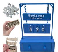 3D Printed Reading Goal Display Sign Up to 999 Books, 3D Printed Hanging Book Counter with Digital Storage, Desktop Reading Challenge Gift for Readers,Writers and Library Lovers