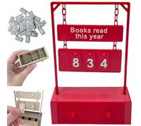 3D Printed Reading Goal Display Sign Up to 999 Books, 3D Printed Hanging Book Counter with Digital Storage, Desktop Reading Challenge Gift for Readers,Writers and Library Lovers
