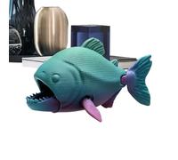 3D Printed Toy, Finger Biting Fish Figurine, Movable Joint Fidget Model, Realistic Poseable Desk Creature, for Desk Home Office Birthday Kids Adult Boys Girls Stocking Stuffer