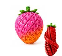 3D Printed Twisty Strawberry Fidget Toy,Twist and Turn Sensory Puzzle Ball For Stress Relief,Anxiety Relief Desk Fidget(Orange+Pink)