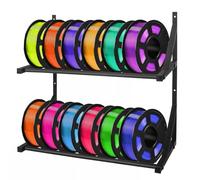3D, Printer, Filamento, Storage Rack, Double Layer Organizer Shelf, Wall-Mounted Space-Saving Design, Heavy-Duty Display Holder, Workshop and Enterprise Use for Printing Material