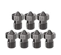3D printer nozzle, Piezas de impresora 3D, boquilla de troquel de acero endurecido de 1,75mm, 0,2/0,3/0,4/0,5mm, Compatible con extrusora E3D Hotend Titan, 5/2/1 Uds.,parts(1.0mm)