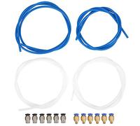 3D Printer PTFE Tubing & Connectors Kit | 4x 2M Heat Tolerant Tubes + 6x PC4 - M6 / 6x PC4 - M10 Fittings | 1.75mm Filament Compatible Bowden Extruder Upgrade