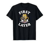 3D Printing First Layer Maker Humor Camiseta gráfica económica, Hombre, Negro, S