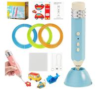 3D Printing Painting Pen, Low Temperature Printing Pen Graffiti Set with 3 of Filament, Creative Modeling and DIY Craft 3D Printer, DIY Drawing Gift for Beginner Rechargeable and Easy(Blue)