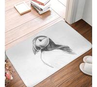 3D Puffin Pencil Sketch Non-Slip Floor Mat Absorbent Mat Carpet Rug for Kitchen Entrance Home Bathroom Footpad Mats-50x80cm