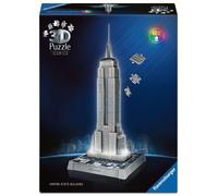Ravensburger – Puzzle 3D Iconics Empire State LED – 241 piezas – 8 años+