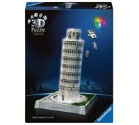 Ravensburger - Puzzle 3D Adultos Iconics: Torre De Pisa Led | Puzzles 3D para Adultos Y Niños De 8 Años O Más | Maquetas para Montar De 216 Piezas | Regalos Niños 8 Años O Más