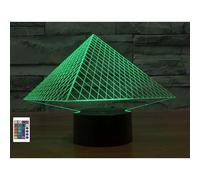 3D Pyramid Remote Control 16 Color Night Lights Illusion Acrylic LED Table Bedside Lamp Children Bedroom Desk Decor Birthday Gifts Toy for Kids