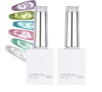 3d Rain Drop Gel - 2 Pieces Soak Off Uv Led No Wipe Nail Varnish 12ml