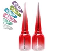 3D Raindrop Gel 15ml 2 Pcs Clear Glossy | Water Drop Gel No Wipe UV LED | DIY Manicure Nail Decoration Gels for Salon Home Practice Women Girls Beginners Technicians Use Case Durable Shine