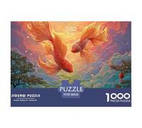 3D_Rendering_of_Gold_koi_Fish 1000 Pcs Premium-Karton Puzzle Celestial Koi Fish Stressabbau Familienspiel Puzzles Für Erwachsene Und Kinder 38x26cm/1000pcs
