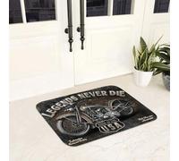 3D Retro Legends Never Die Patrón de Motocicleta Club Felpus Antideslizante Alfombra de Suelo Alfombra de moqueta para la Entrada de la Cocina Bases para los pies del balcón-40x60cm