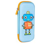 3D robô lápis caso bonito portátil caneta titular para crianças meninas cartoon eva, Azul claro