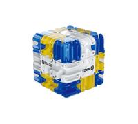 3D Rolling Ball Brain Teaser Toy, Large Labyrinth 3D Maze Cube, High-Difficulty Puzzle Cube - ABS 7cm,Fun Puzzle Game For Kids and Adults Logic Development (Blue)