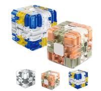 3D Rolling Ball Maze Cube, 2026 Upgraded Large Labyrinth 3D Marble Maze Cube, Education Sensory Toys Spatial Awareness Brain Training Toy, for Classroom Party Birthday School (Blue+Orange)