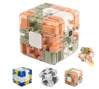 3D Rolling Ball Maze Cube, Cubo De Laberinto de Bola de Rodillos, Cubo MáGico 3D, Labyrinth Cube, Mejora El Reconocimiento Espacial y Cultiva El Pensamiento LóGico (Naranja)