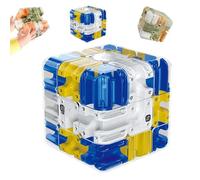 3D Rolling Ball Maze Cube, Large Labyrinth 3-D Puzzle Maze Cube - Engaging Brain Teaser Toy, Spatial Logic Thinking Training Toy, Educational Toy for Kids and Teenagers (Blue 7 * 7 CM)
