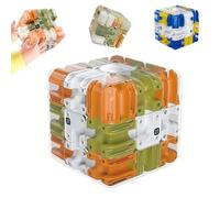3D Rolling Ball Maze Cube, Large Labyrinth 3-D Puzzle Maze Cube - Engaging Brain Teaser Toy, Spatial Logic Thinking Training Toy, Educational Toy for Kids and Teenagers (Orange 7 * 7 CM)