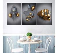 3D romántico amante escultura póster figura de metal arte amor corazón beso imágenes arte mural, pintura mural de mujer africana negra, sin marco (póster 02, 3 piezas-40 x 60 cm)