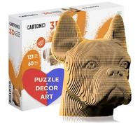 3D rompecabezas bulldog de cartón reciclado