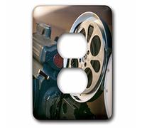 3D Rose Albuquerque, New Mexico, Route 66, Vintage Film Projector at Theater 2 Tapas de Enchufe, Multicolor