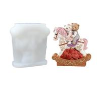 3D Rose Bear Silicone Molds, 2-Pack Candle Making Kit, 2.99-Inch Floral, Durable Flexible Resin Molds, Romantic Aesthetic Style, DIY for Mothers Day Weddings Soaps & Chocolates