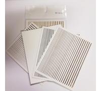 3D Rose Gold Curve Stripe Lines Stickers Letra Metal Tape Design Gel Polish Nail Decoration Foil Nail Art Sticker Silver/White/Black/ Metal Multi-size Adhesive Colorful Decals 5pcs