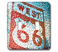 3D Rose LSP_230775_2 Joliet, Illinois, EE. UU. Mosaic West Route 66 Sign. Interruptor de doble pulsador, multicolor