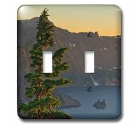 3D Rose LSP_231488_2 Phantom Ship, Crater Lake National Park, Oregon, USA Double Toggle Switch, Multicolor