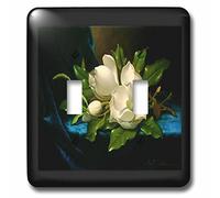 3D Rose LSP_237444_2 Imagen de Cáñamo 1800s Pintura Magnolia Gigante Still Life Interruptor Doble Tirador, Multicolor