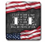 3D Rose LSP_238509_2 I Like to See a Man Proud of the Place. Cita patriótica. Interruptor de doble pulsador, multicolor