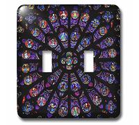 3D Rose LSP_239228_2 South Window of Notre Dame Cathedral in Paris Double Toggle Switch, Multicolor