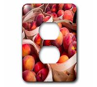 3D Rose Peaches for Sale at a Farmers Market, Charleston, South Carolina. USA 2 Tapas de Enchufe, Multicolor