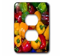 3D Rose Peppers in Fish and Vegetable Market Venice, Italy 2 Tapas de Enchufe, Multicolor