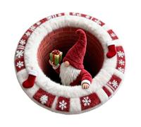 3D Rug - Christmas Round Non-Slip Mat | Holiday Santa Indoor Rug - Non-Slip Christmas Mat for Patio, Porch, Winter Holiday Party, Living Room, Bedroom, Bathroom & Indoor/Outdoor Decor